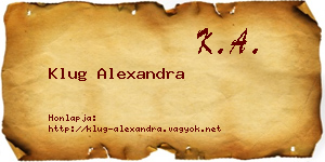 Klug Alexandra névjegykártya