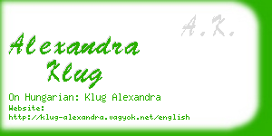 alexandra klug business card